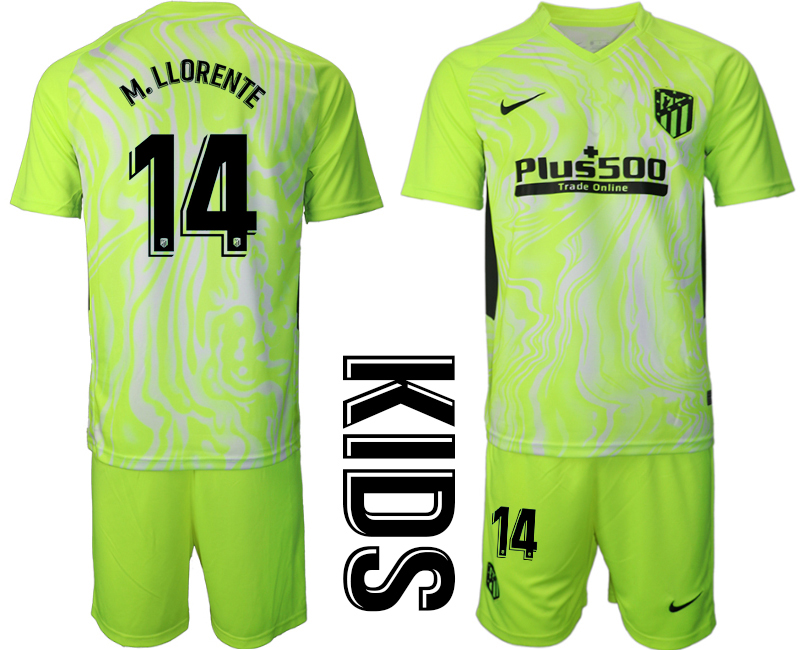 2021 Atltico Madrid away youth #14 soccer jerseys